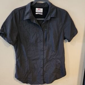 Fjallraven Short Sleeve Button Down Shirt in Dark Gray